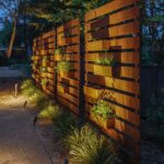 backyard design along fence