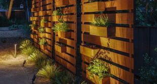 backyard design along fence