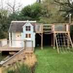 backyard design with playset