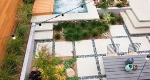 backyard design hot tub