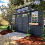 backyard design with shed