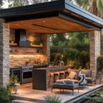 backyard design outdoor kitchen