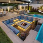 backyard design with pool and fire pit