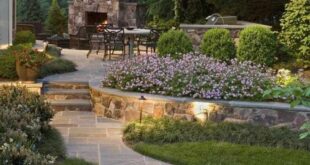 backyard design retaining wall