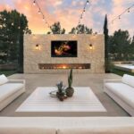 backyard design fireplace