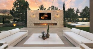 backyard design fireplace