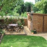 backyard design layout with shed