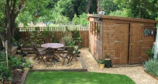 backyard design layout with shed