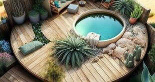 backyard design with jacuzzi