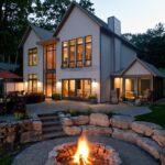 backyard design with fire pit