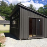 backyard design with shed