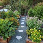 backyard design with vegetable garden