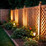 backyard design along fence