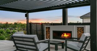 backyard design fireplace