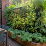 backyard design with vegetable garden