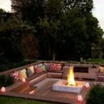 backyard design hot tub fire pit