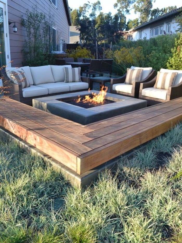 backyard design with fire pit