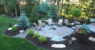 backyard design with fire pit