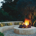 backyard design fireplace