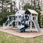 backyard design with playset