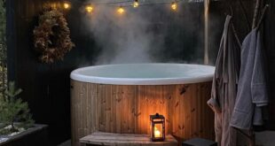 backyard design hot tub