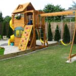 backyard design with playset