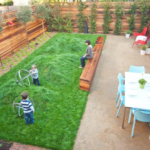 backyard design layout with playground