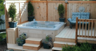 backyard design hot tub