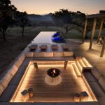 backyard design with pool and fire pit