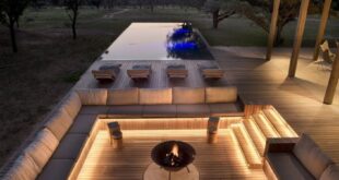 backyard design with pool and fire pit