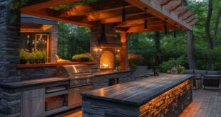 backyard design outdoor kitchen