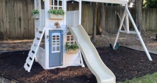 backyard design with playset