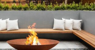 backyard design with fire pit