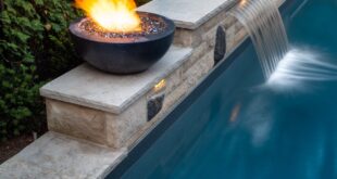 backyard design pool fire pit