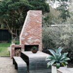 backyard design fireplace