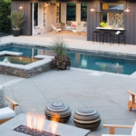 backyard design pool fire pit