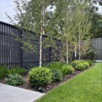 backyard design along fence