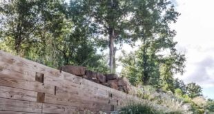 backyard design retaining wall