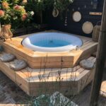 backyard design hot tub