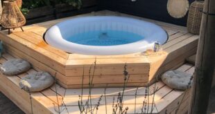 backyard design hot tub