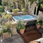 backyard design hot tub