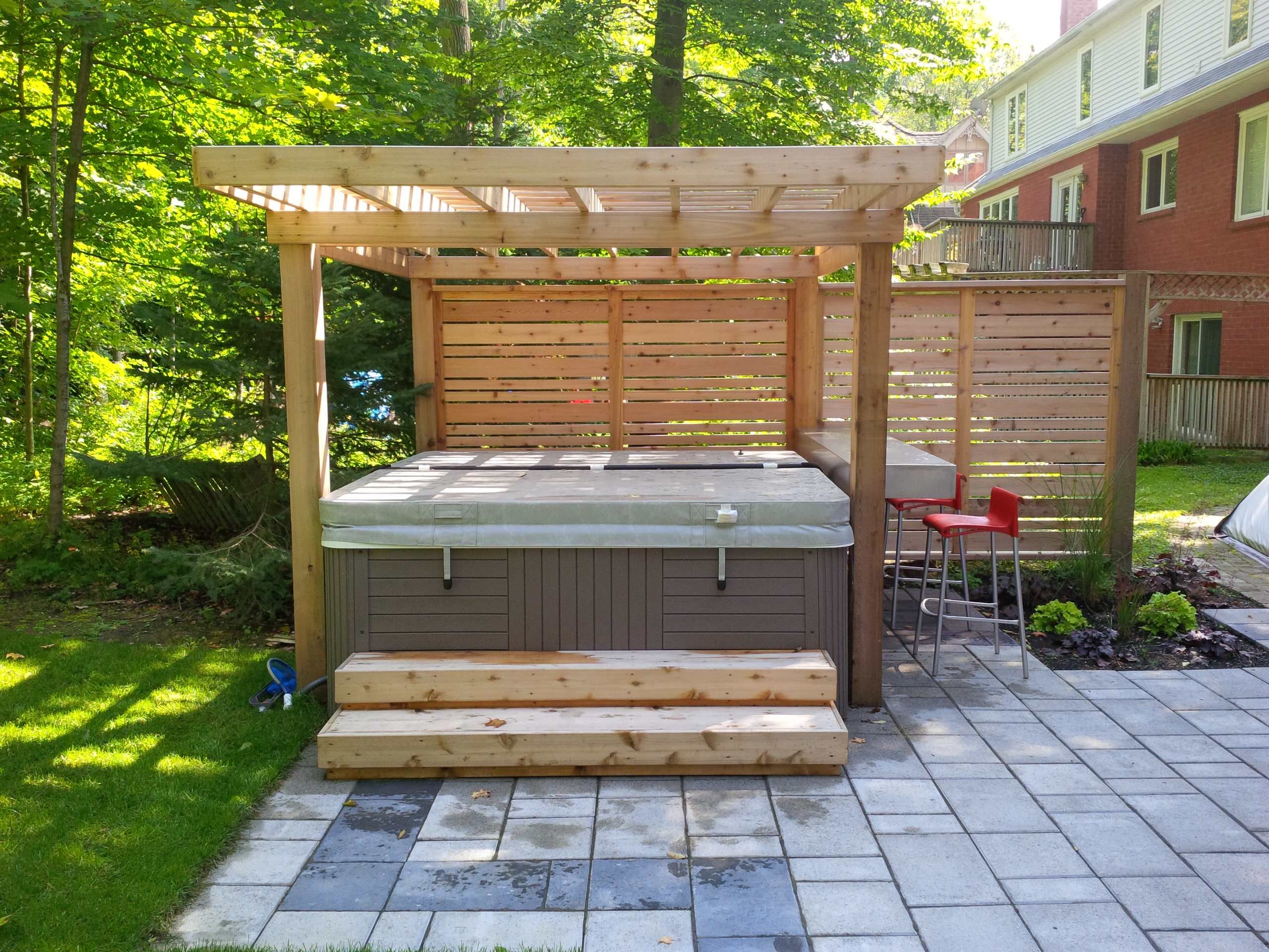 Revamp Your Outdoor Oasis: Stylish  Backyard Design Ideas Featuring a Hot Tub