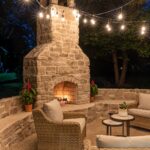 backyard design fireplace