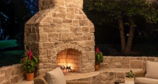 backyard design fireplace