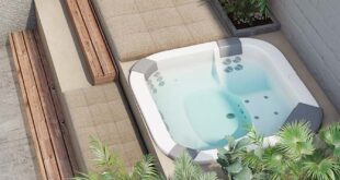 backyard design with jacuzzi