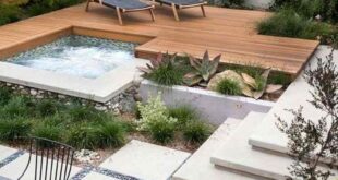 backyard design with jacuzzi