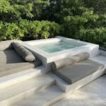 backyard design with jacuzzi