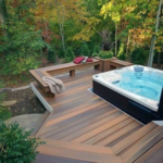 backyard design hot tub