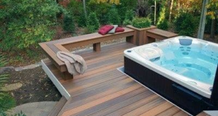 backyard design hot tub