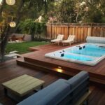 backyard design with jacuzzi